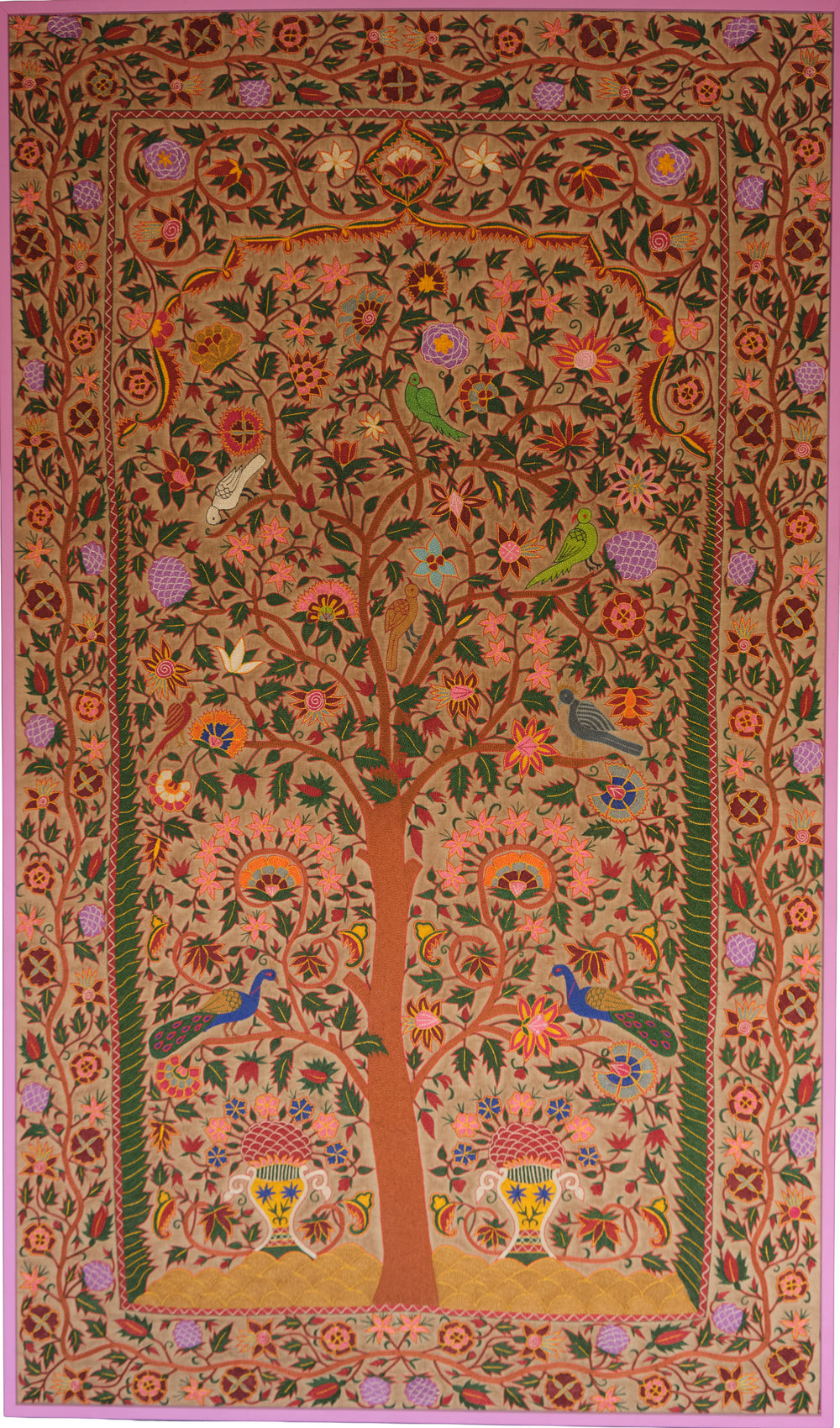 Hand-embroidered textile (Tree of life)