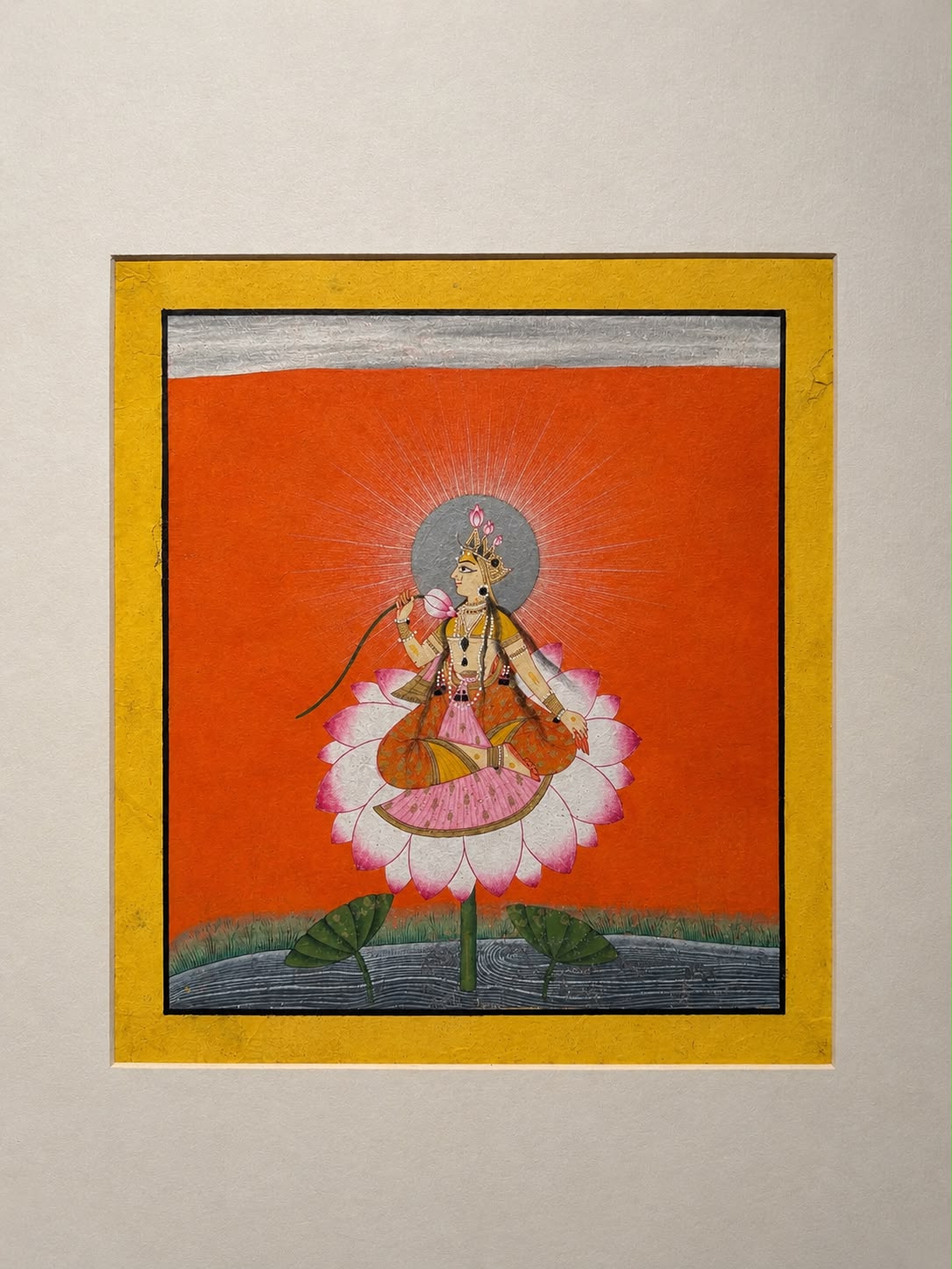 Recreation of Seated Lakshmi on Lotus Flower